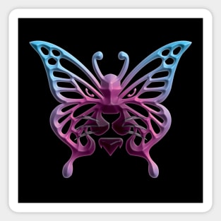 Wolf and butterfly 3d super soft blend drawing cute cool colorful Sticker